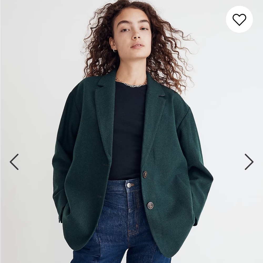 Forest green Madewell size L Brushed Oversized Dorset Blazer